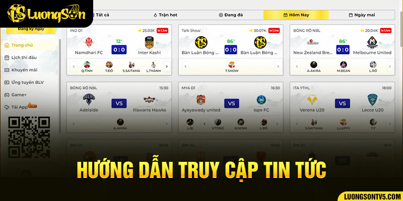 Các bước truy cập mục tin tức tại Luongsontv